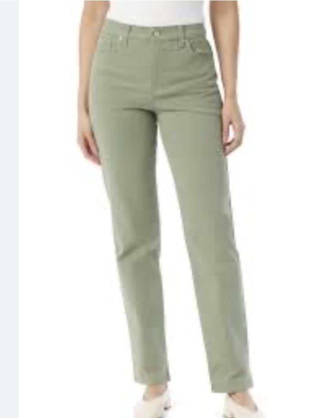 GLORIA VANDERBILT Sage Green Amanda Straight Leg Slimming Jeans 10 NWT